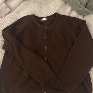 Elegant Brown Women's Cardigan by Yarn & Sea
